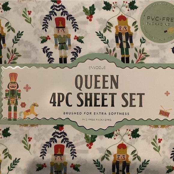 Envogue Nutcracker Holiday Queen 4 pc Sheet Set New - Picture 2 of 4